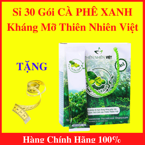 [HCM]Cà Phê Xanh Giảm Cân Kháng Mỡ Hộp 30 Gói Của Thiên Nhiên Việt cho vóc dáng thon gọn + Tặng kèm thước dây đo vòng eo - AN002