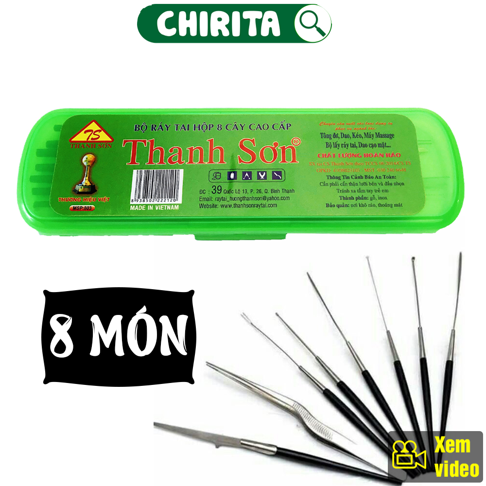 Bộ Ráy Tai 8 Món - Dụng Cụ Ráy Tai Chính Hiệu Thanh Sơn MSP 803