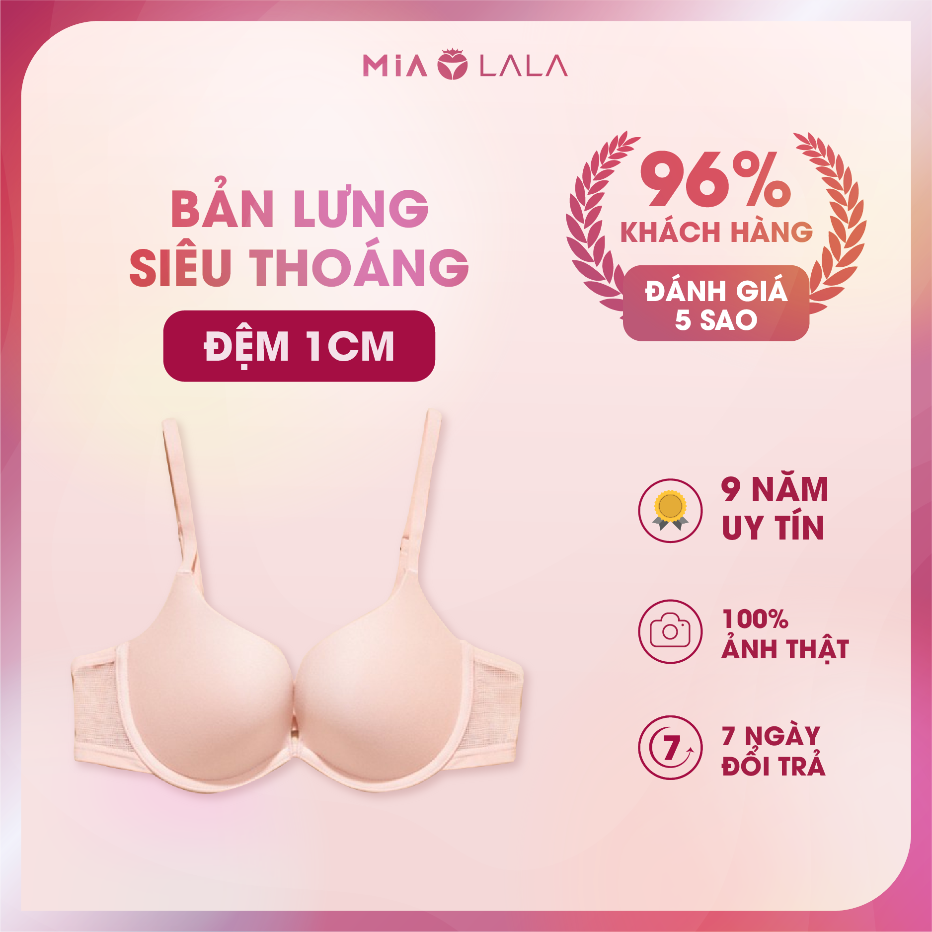 Áo ngực nữ có gọng đệm mỏng 1cm mialala 0048 na1170048