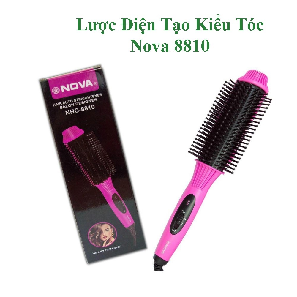 Lược điện barber tạo kiểu tóc lược điện tạo kiểu tóc đa năng nova nhc - 8810, uốn cụp, uốn xoăn, dập xù phồng - bảo hành 12 tháng