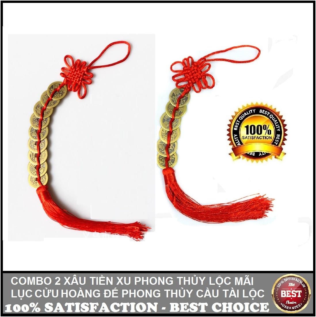 Combo 2 xâu tiền hoàng đế phong thủy cầu tài lộc, gồm combo lộc mãi. combo phát mãi, combo tài lộc mãi mãi