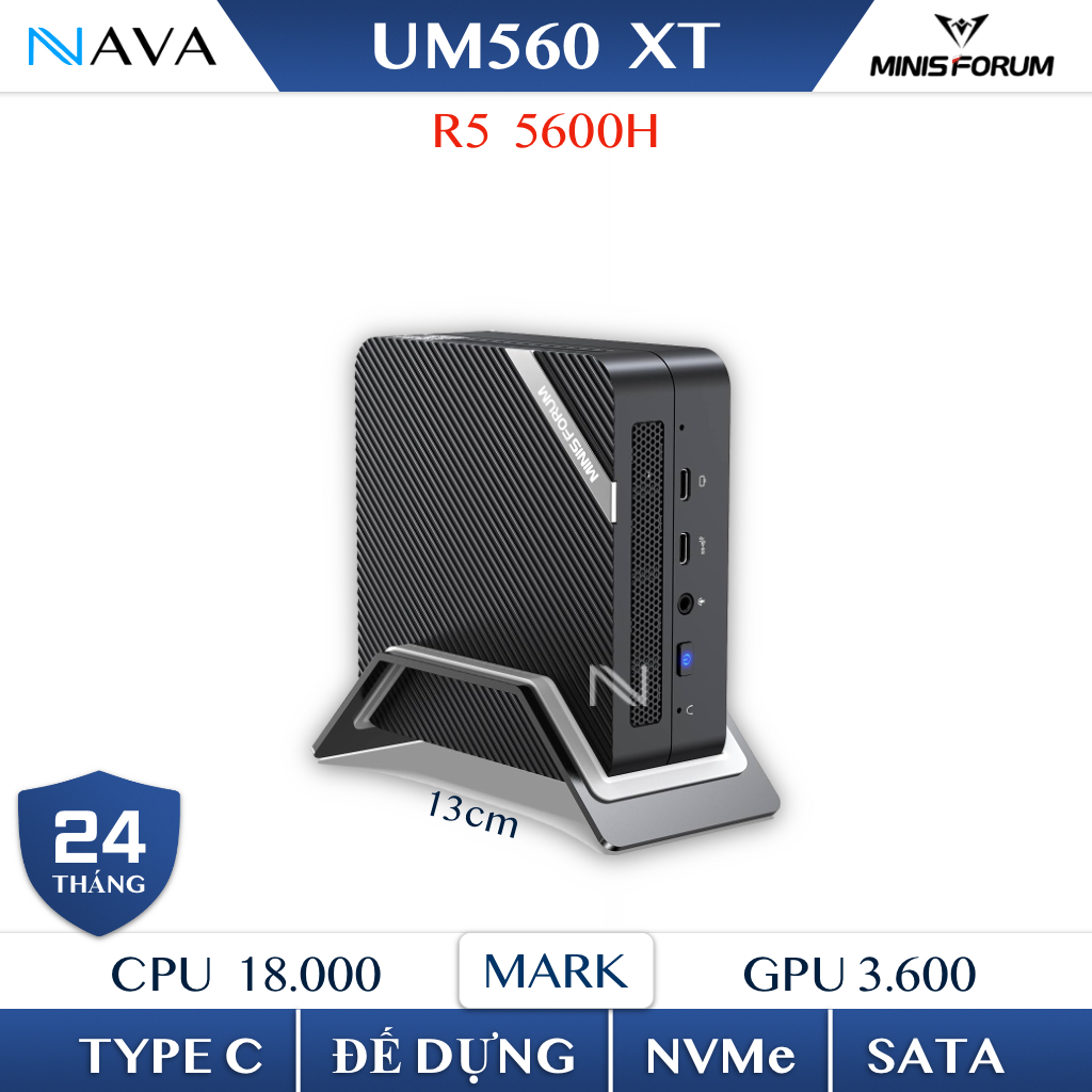 Mini PC Minisforum UM580D UM560 XT AMD Ryzen 5 5600H Máy tính UM560XT R5 Hiệu Năng Cao Cho Công Việc