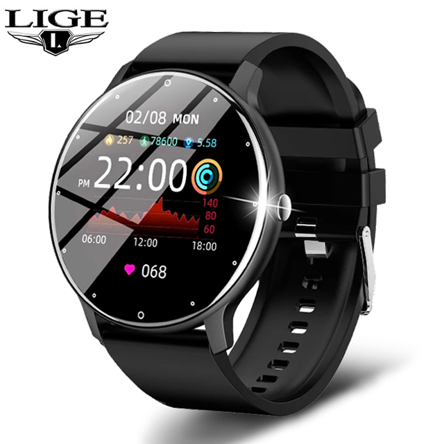 Lige original smart watch for men multi-function wrist watch blood pressure monitor sports fitness tracker waterproof