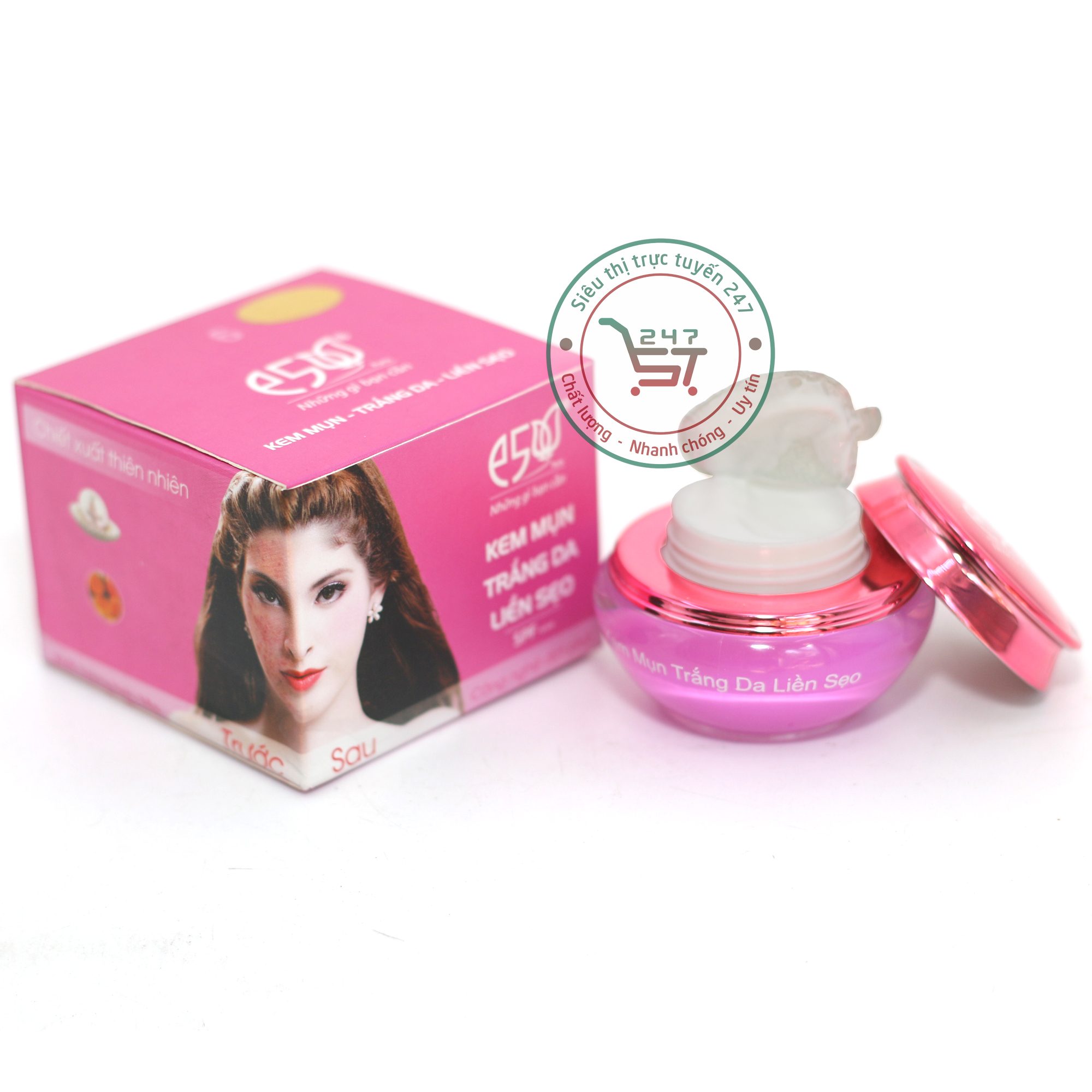 Kem Mụn Trắng da Liền sẹo Dưỡng ẩm Mịn da Che khuyết điểm 12g E5 (Tím)