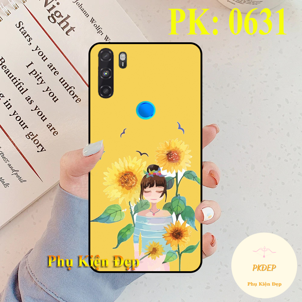 [HCM]Ốp lưng Vsmart Active 3 dẻo đen in hình hoa hướng dương