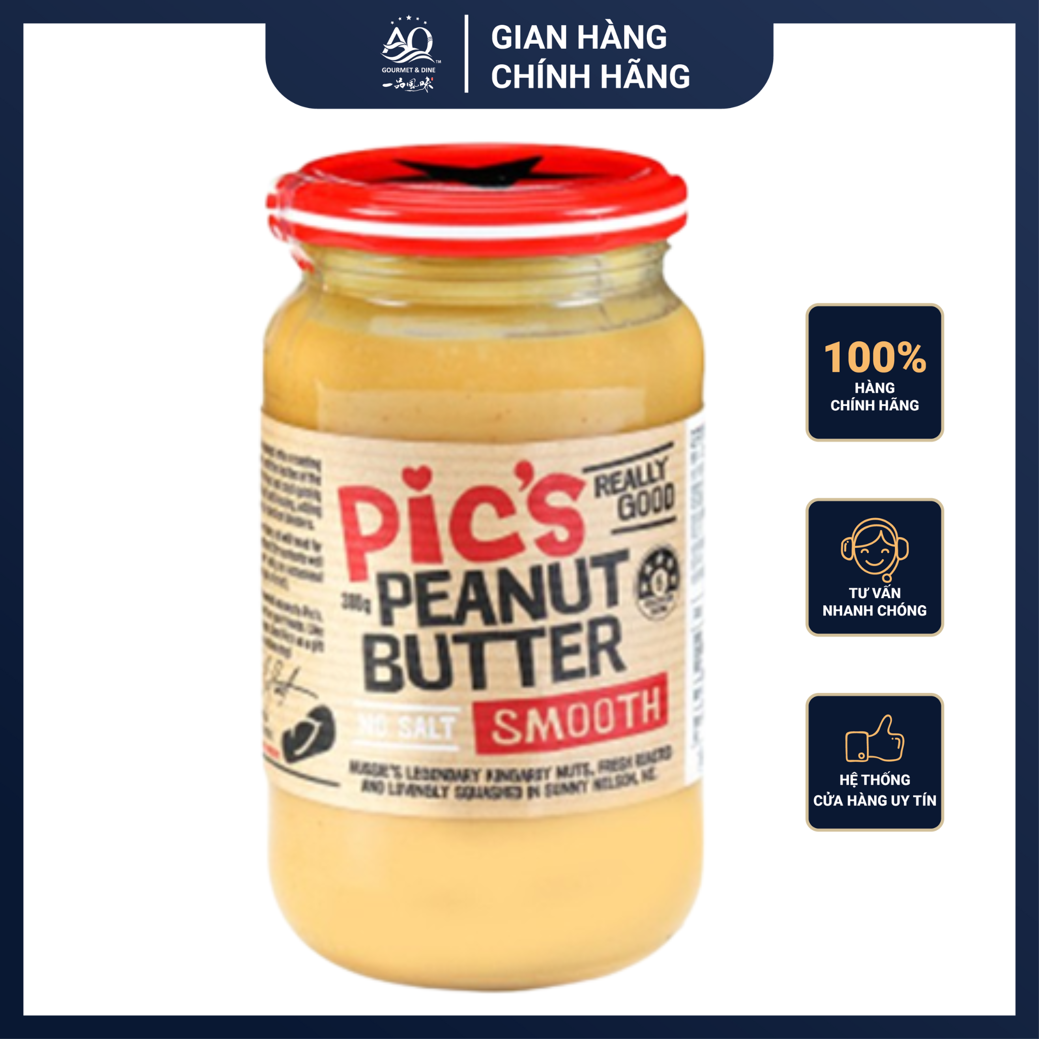 Bơ đậu phộng mịn lạt pic's 380g - pic's peanut butter