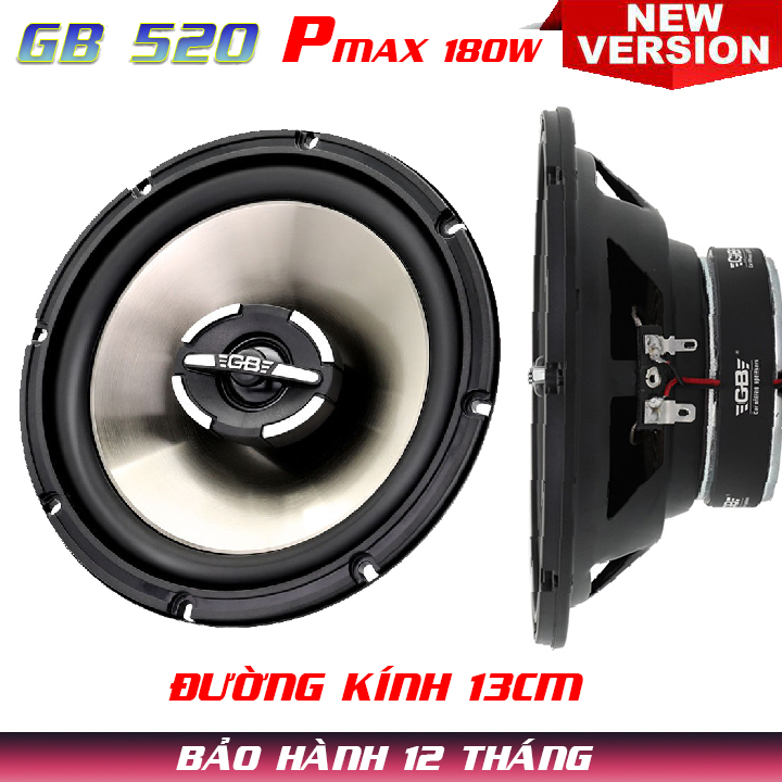 Cặp loa đồng trục loa cánh ô tô gb 520 180w, âm thanh chuyên nghiệp, thiết kế hiện đại, phù hợp với mọi dòng xe