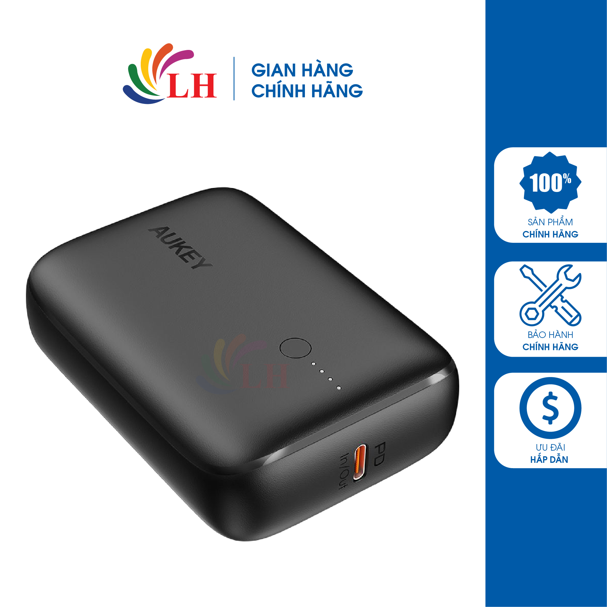 Sạc dự phòng Aukey Basix Mini PD 20W QC3.0 10000mAh PB-N83S