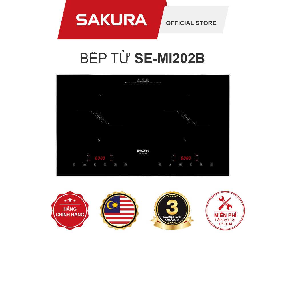 Bếp Điện Từ Đôi SAKURA SE-MI202B Trải Nghiệm Nấu Ăn Đẳng Cấp Từ Malaysia - Bảo Hành 24 Tháng