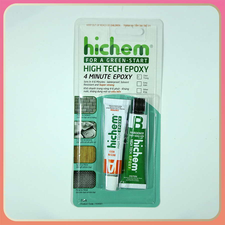 Keo A/B Hichem Epoxy High tech epoxy trong keo đa năng trong gia đình