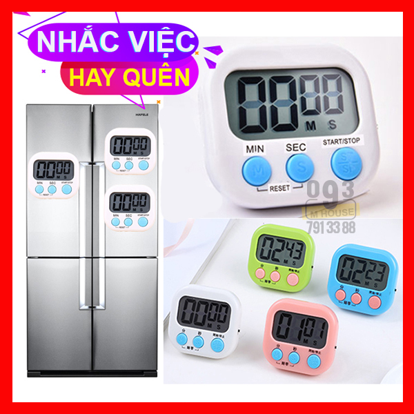 Đồng hồ hẹn giờ đếm ngược đồng hồ bấm giờ 7x8 cm