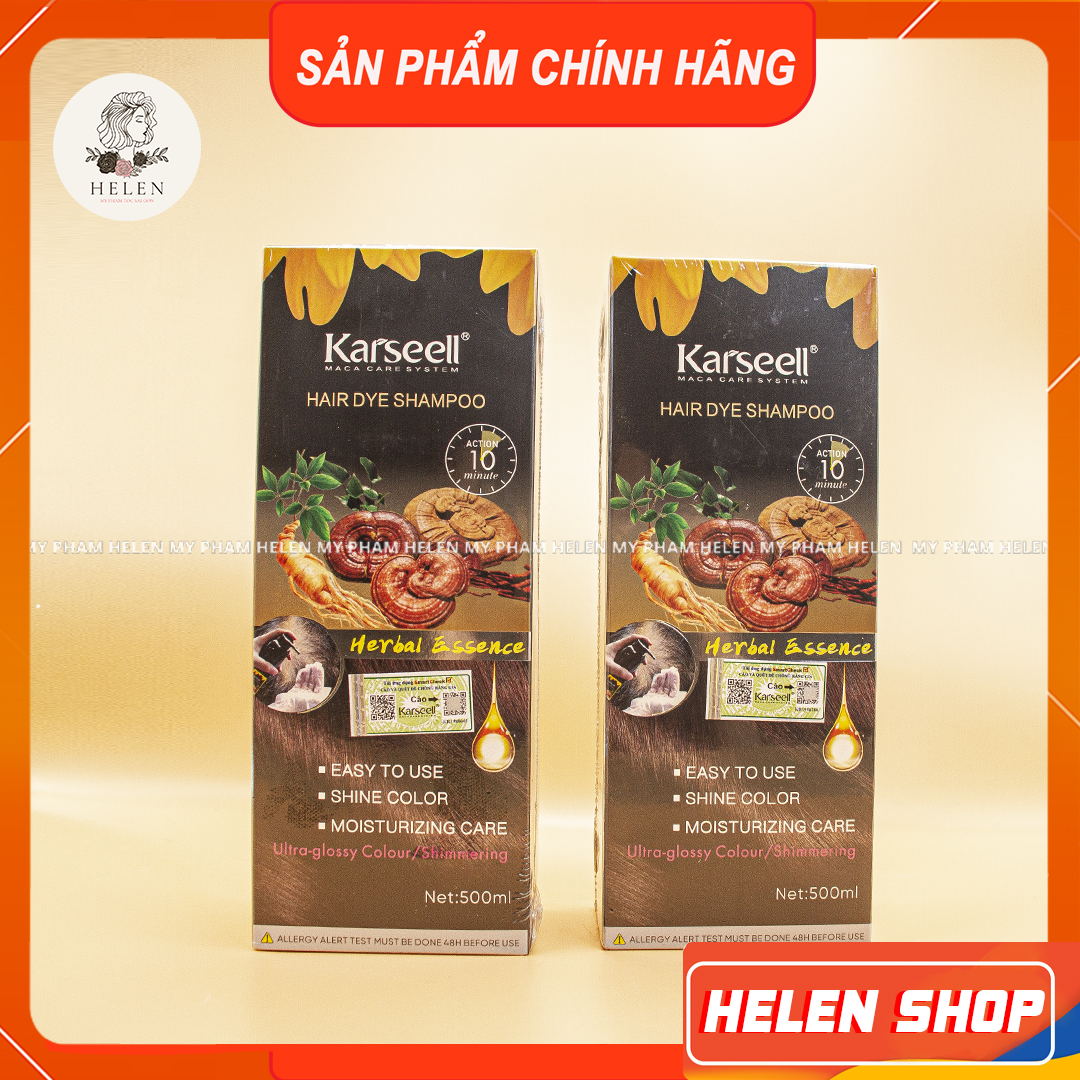 Dầu gội phủ bạc karseell phủ bạc đen tóc, nâu tóc từ lần gội đầu tiên, 100% thảo dược thiên nhiên