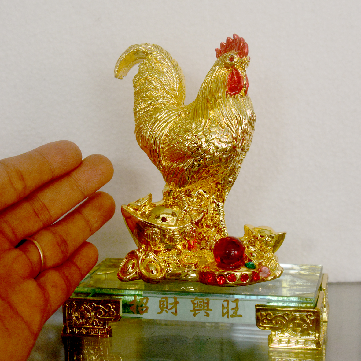 [HCM]Tượng con giáp đế kính sơn xi vàng