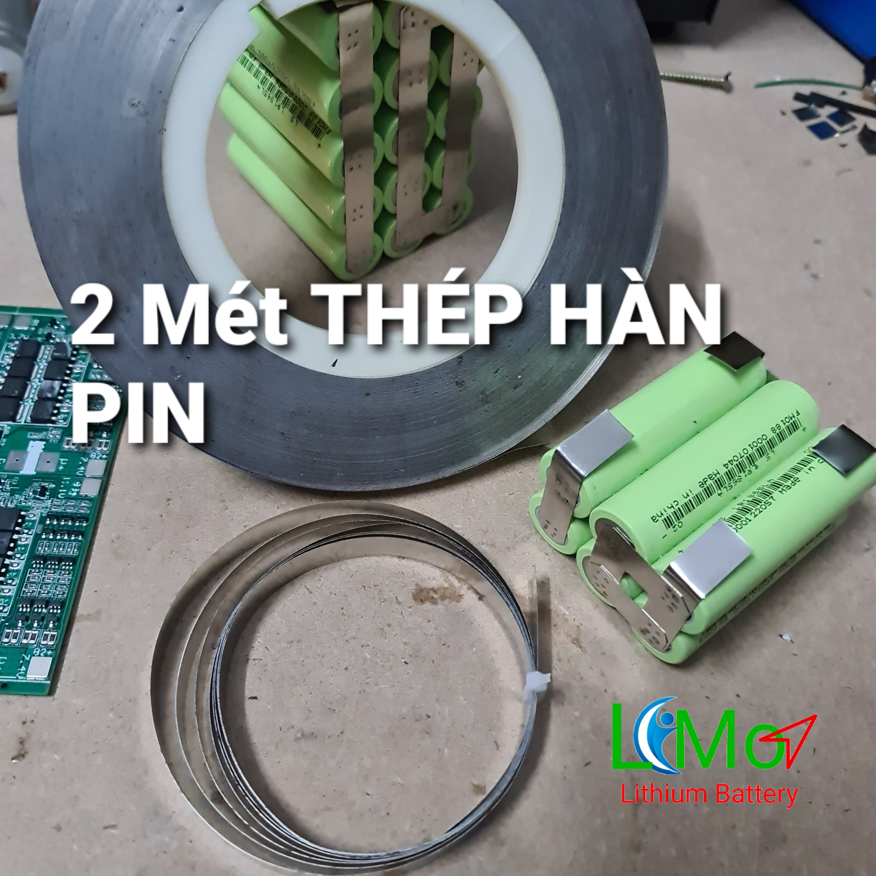 THÉP MẠ NIKEN HÀN PIN (2 mét).  Thép chuyên đóng pin. Thép hàn pin Lithium 18650, đóng pin sắt. Thép mạ Niken nên có thể dùng máy hàn cell pin hoặc mỏ hàn đều hàn được