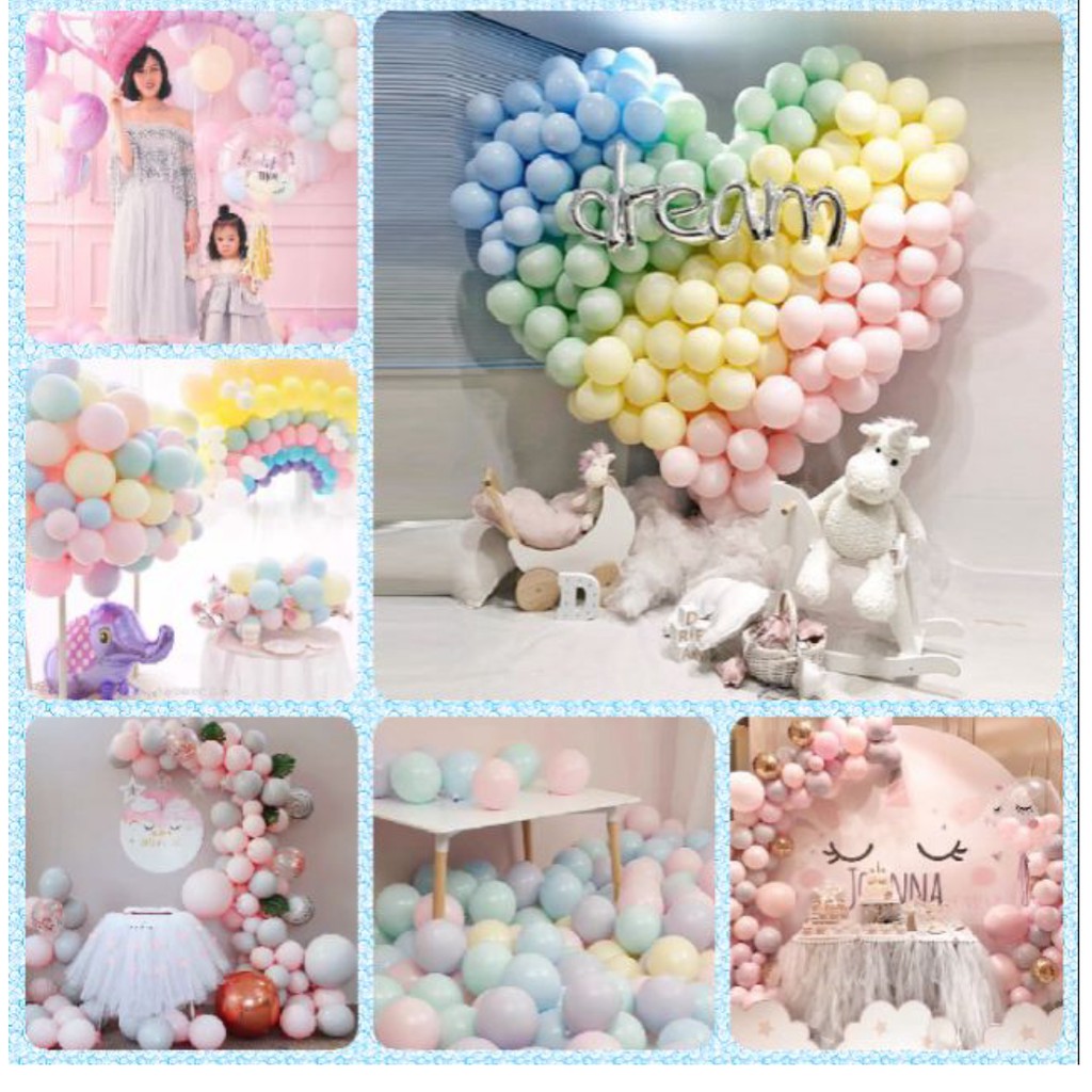 Set 10 Bóng Paster Macaron Cực đẹp Trang trí sinh nhật