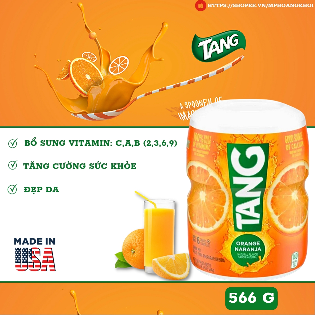 Bột pha nước cam tangc 566g mỹ
