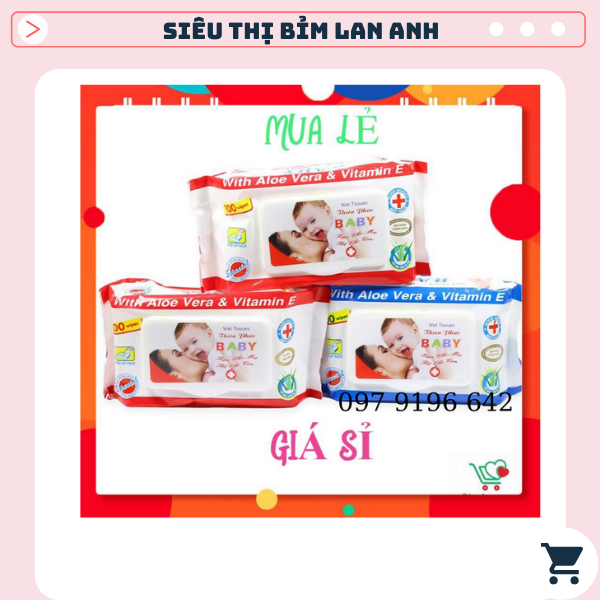 Khăn ướt Baby Thiên Phúc 100 tờ không mùi