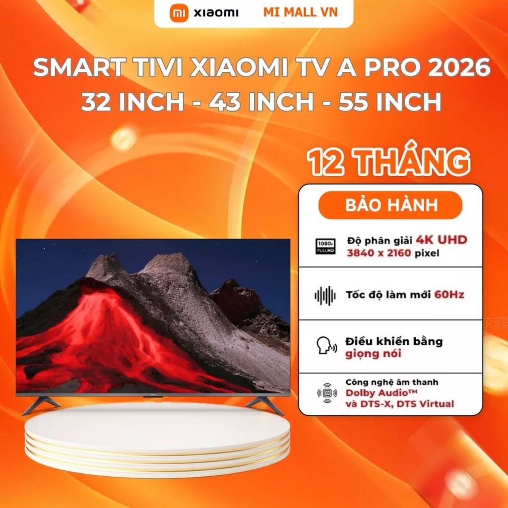 [New 2026 Tv Series] Smart Tv Xiaomi Tv a Pro 2026 - 32 Inch /43 Inch / 55 Inch - International Version, 24 Month Warranty Giá 3,890,000 Đồng*Miễn phí vận chuyển