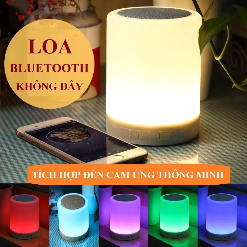 Loa bluetooth đèn ngủ, đèn led cảm ứng đổi màu ppd-01