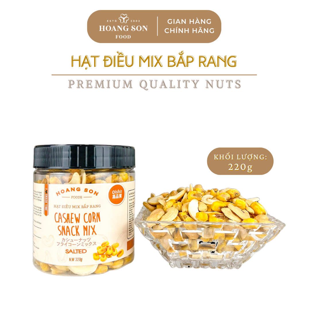 Hạt điều mix bắp hoang son food |cashew corn snack mix