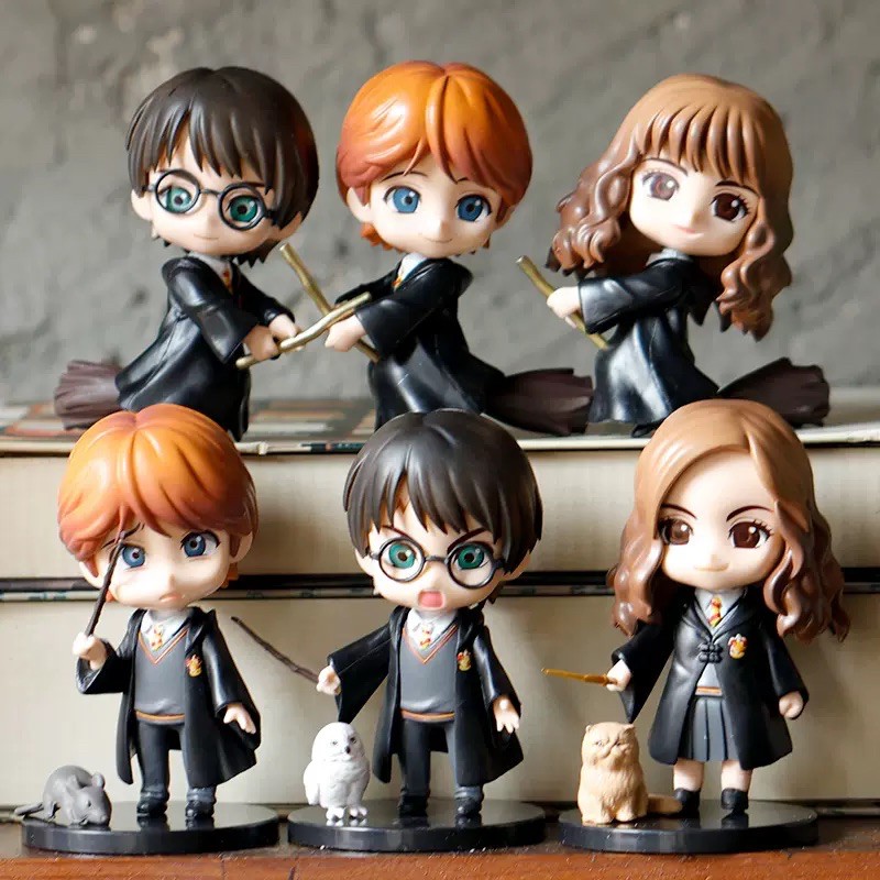 Bộ sưu tập để bàn 6 nhân vật Harry Potter phong cách Chibi siêu đáng yêu, cử động được khớp tay , mô hình nhân vật , mô hình Harry Potter , mô hình chibi , mô hình để bàn