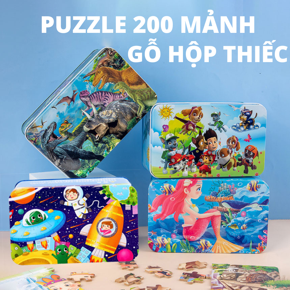 Tranh Xếp Hình 200 Mảnh Gỗ Hộp Thiếc/Puzzle 200 Mảnh/Tranh Ghép Hình 200 Mảnh/Đồ Chơi Giáo Dục/Bộ Xếp hình gỗ/Bộ ghép hình 200 miếng/Jigsaw Puzzle 200 Pices Mảnh/Xếp hình hộp thiếc/Đồ Chơi Xếp Hình Ch