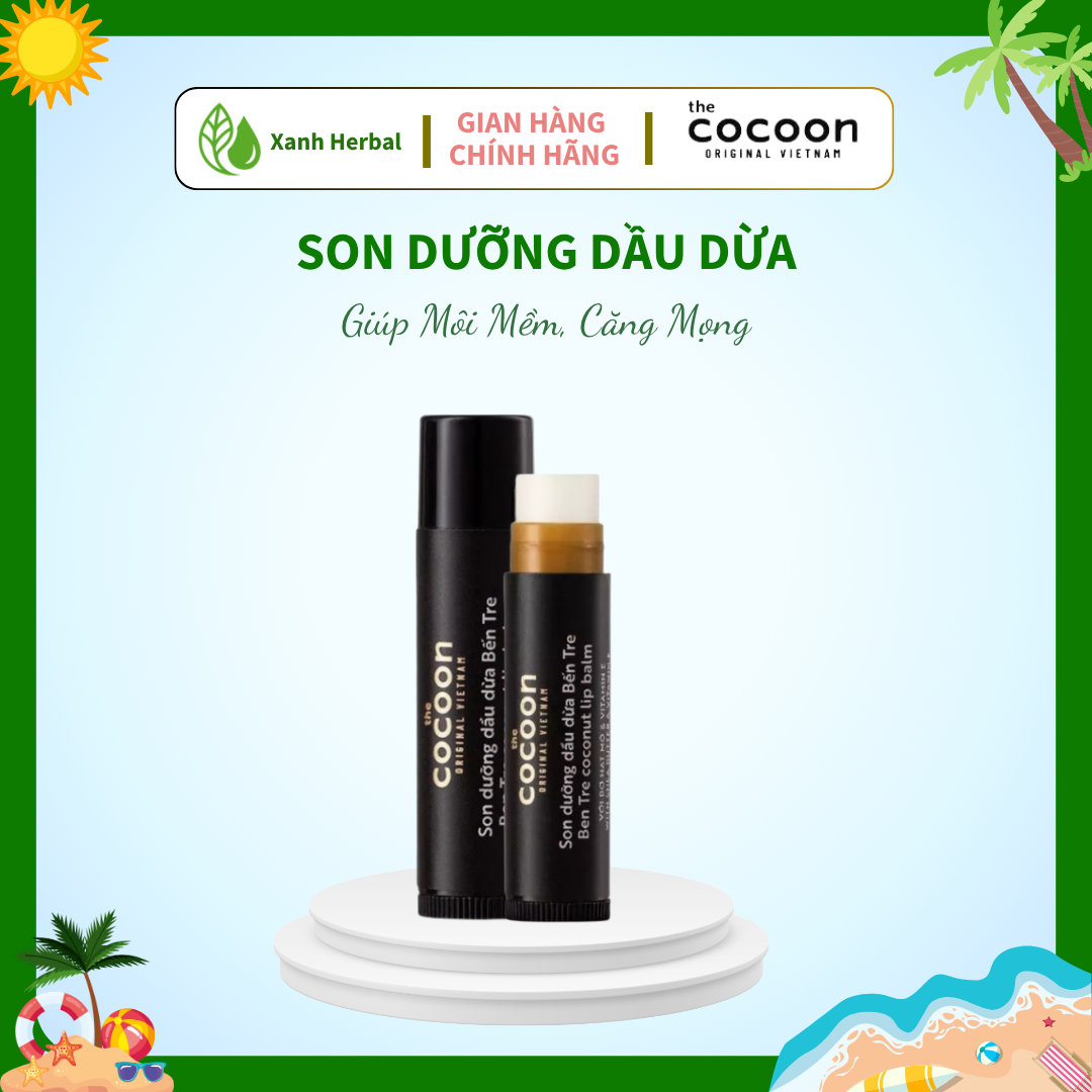 Son Dưỡng Dầu Dừa Cocoon 5g | Dưỡng Môi Mềm Mịn, Giảm Khô Nứt Nẻ