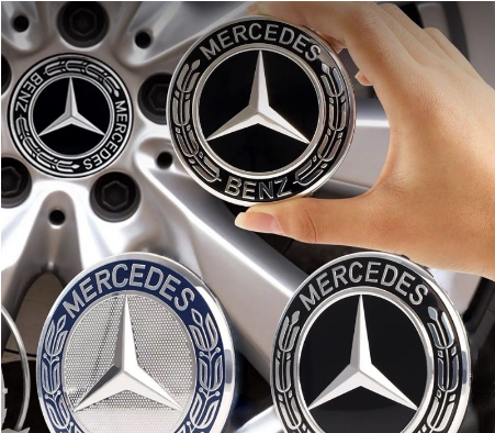 Bô Decal 4 Miếng Dán Logo  Mercedes Benz 56MM dán Trang Trí Trục Bánh Xe Hơi Mercedes Benz W124 W205 W211 W203 W204 W168 W176