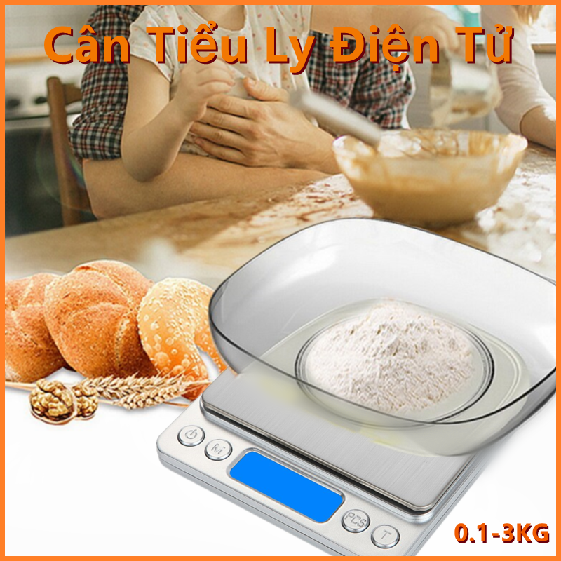 Cụ nhà bếp, cân tiểu ly điện tử, cân điện tử mini, quy mô nhà bếp , quy mô trang sức, quy mô siêu chính xác màn lcd siêu chính xác, thép không gỉ lớp phủ chống thấm 0.1g-3kg