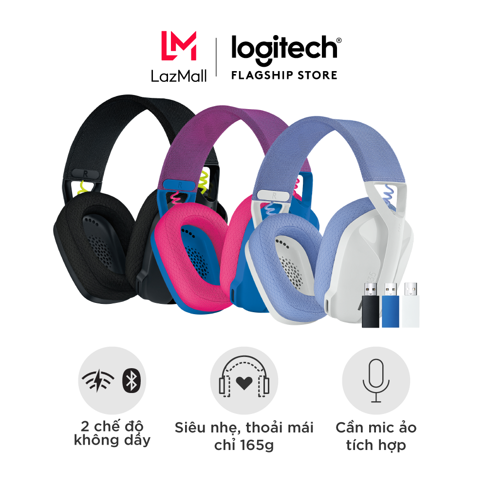 Tai nghe game không dây Bluetooth và Lighspeed Logitech G435 Mic ảo tích hợp nhẹ tương thích PC Điện thoại PS4 PS5