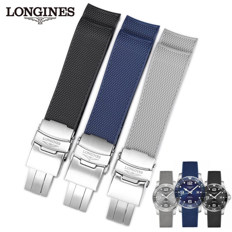 Dây cao su 21mm cao cấp cho Longines Hydroconquest
