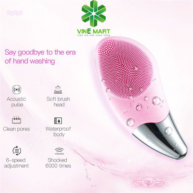 MÁY RỬA MẶT SONIC FACIAL BRUSH - MÁY RỬA MẶT SILICONE MINI LÀM SẠCH SÂU LỖ CHÂN LÔNG TIỆN DỤNG - VINE70