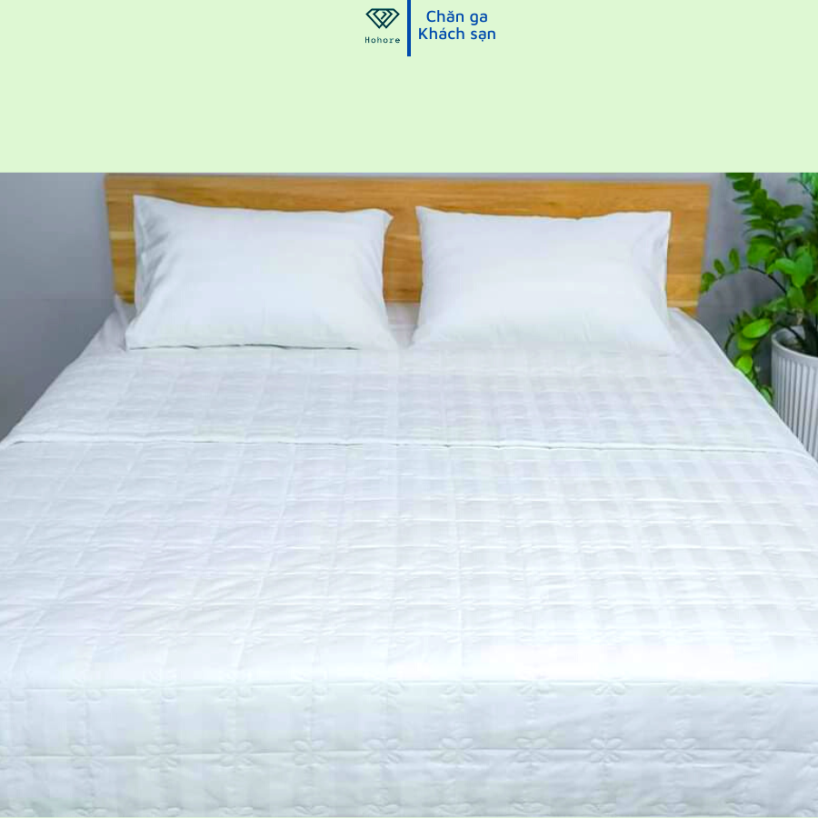 Mền chần bông cho khách sạn chất liệu  vải cotton cvc chần gòn tắm 150g loại mỏng dành cho mùa hè size: 2m2 x 2m