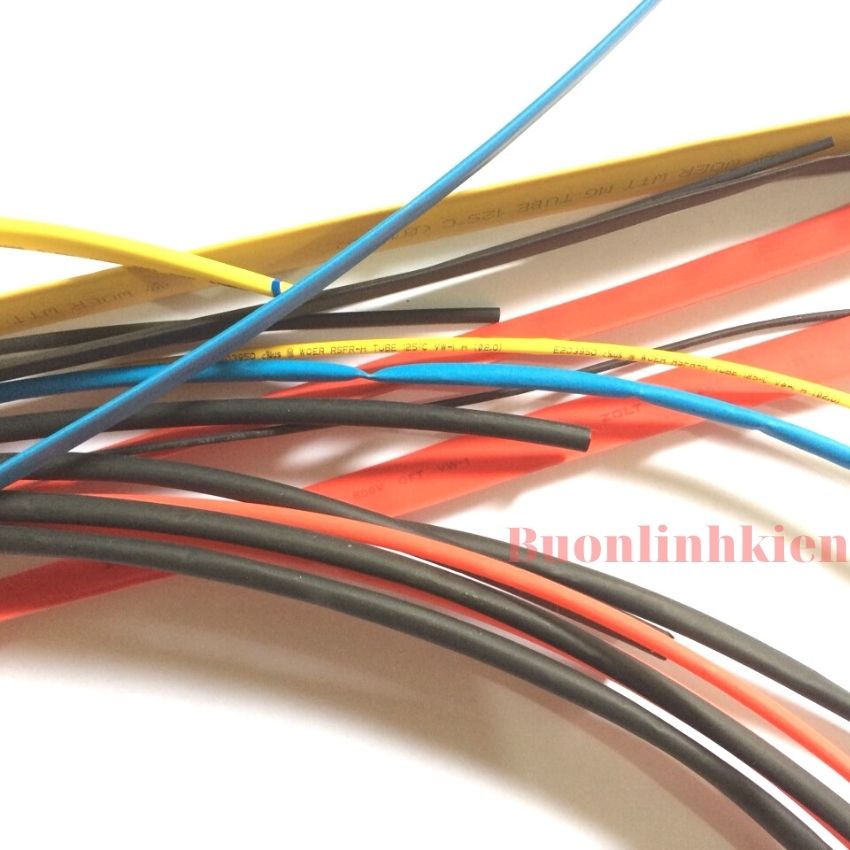 Ống gen co nhiệt cách điện phi 2 (10 mét), gen co nhiệt nối dây điện, giao màu ngẫu nhiên
