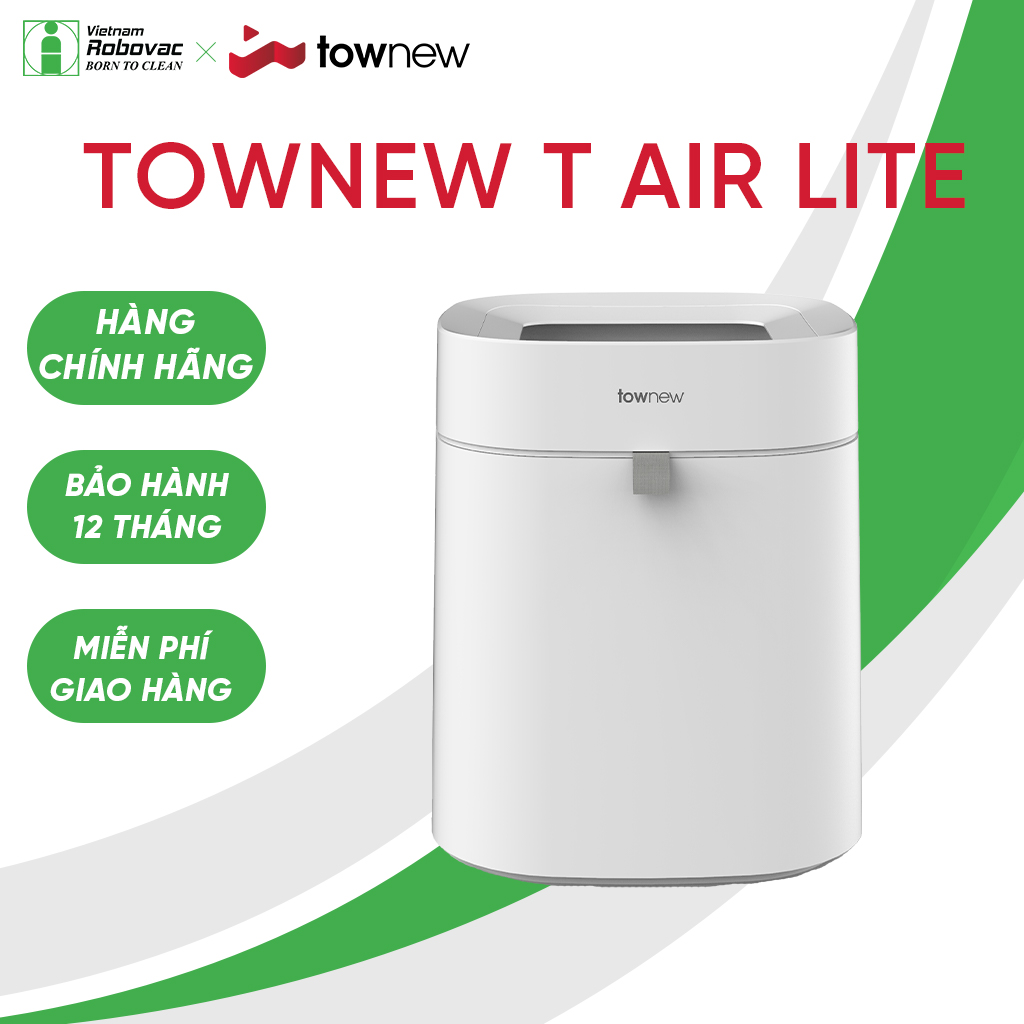 Thùng rác thông minh townew t air lite- tự động hàn túi - bản quốc tế - tặng kèm 1 khay rác