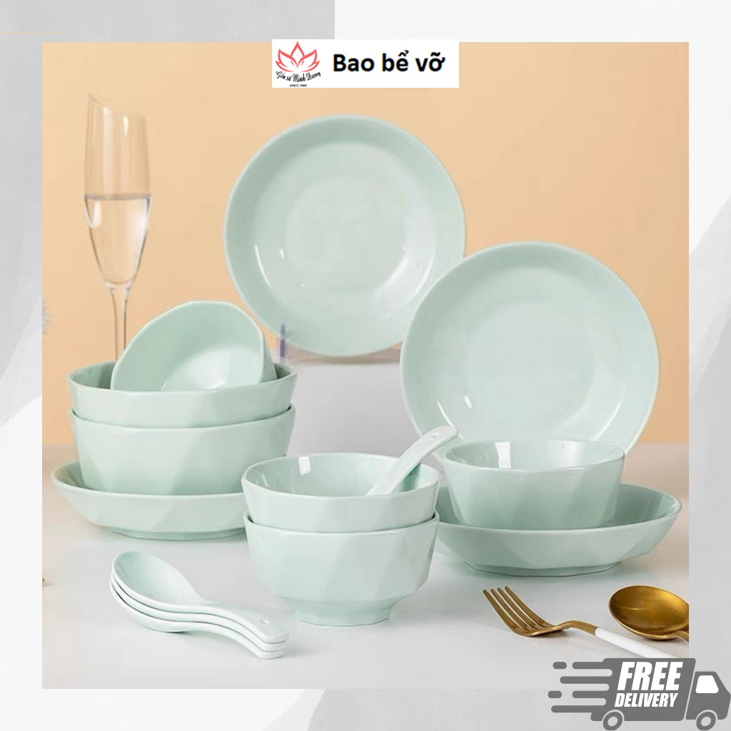 Bát đĩa sứ men xanh ngọc cao cấp, chén cơm,chén đĩa sứ decor bàn ăn, bát đẹp, đĩa đẹp, đĩa sứ,bát đĩa decor,bát nhà hàng