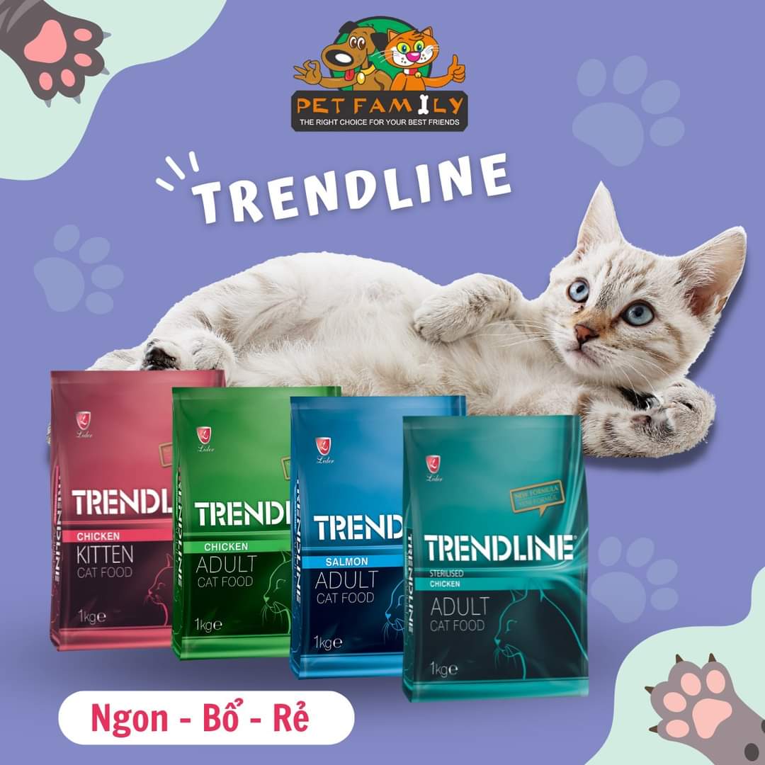 Hạt Trendline Thức Ăn hạt khô cho mèo túi 1kg
