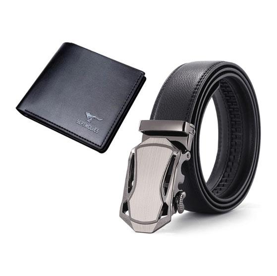 Bộ đôi thắt lưng da nam mp002 và ví da nam sep