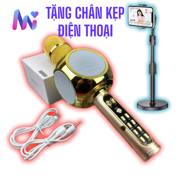 Micro Karaoke Bluetooth thế hệ mới kiêm loa YS90 3 trong 1 hỗ trợ luyện giọng tại nhà
