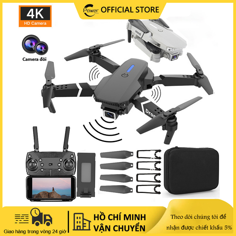 Máy bay flycam mini E88 Pro 4K Drone Camera 4K wifi mắt quang cân bằng khi bay máy bay điều khiển từ xa 4 Cánh ảnh truyền trực tiếp về điện thoạiPlay camera hơn F11 Pro 4k Mavic 2 Pro SG700 Air 2S L900 pro L106 pro