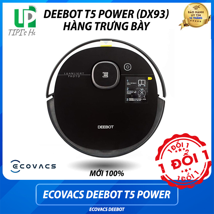 [BẢO HÀNH 12 THÁNG][ 1 ĐỔI 1 ] Ecovacs Deebot T5 POWER Robot hút bụi lau nhà ( DX93) Hàng trưng bày mới 100% chưa qua sử dụng - DEEBOT T5 POWER -TiPiHome