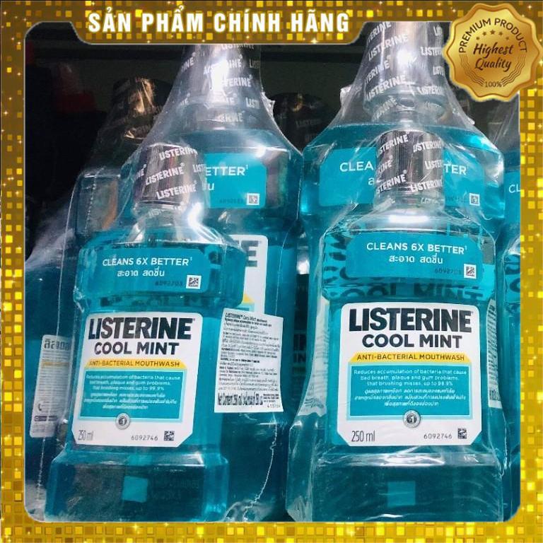 (Combo 2 Chai) Nước Xúc Miệng Listerine 750ml + 250ml Thái Lan , Trắng Răng , Hơi Thở Thơm Mát