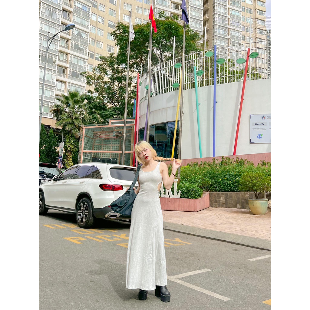 Cotton Cut Out Dress - Đầm thun cotton ôm body hở eo Remmus cho nữ