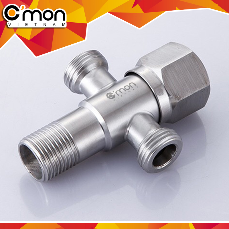 Van khóa T giảm áp lực nước 2 đầu ra C'mon VK-02-T
