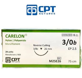 Chỉ phẫu thuật không tiêu Carelon Nylon số 3/0b, M25E26