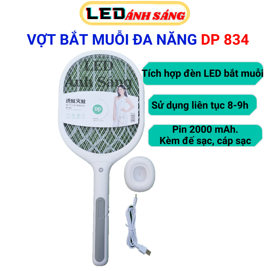 Vợt bắt muỗi kết hợp đèn bắt muỗi cáp sạc USB Loại Tốt