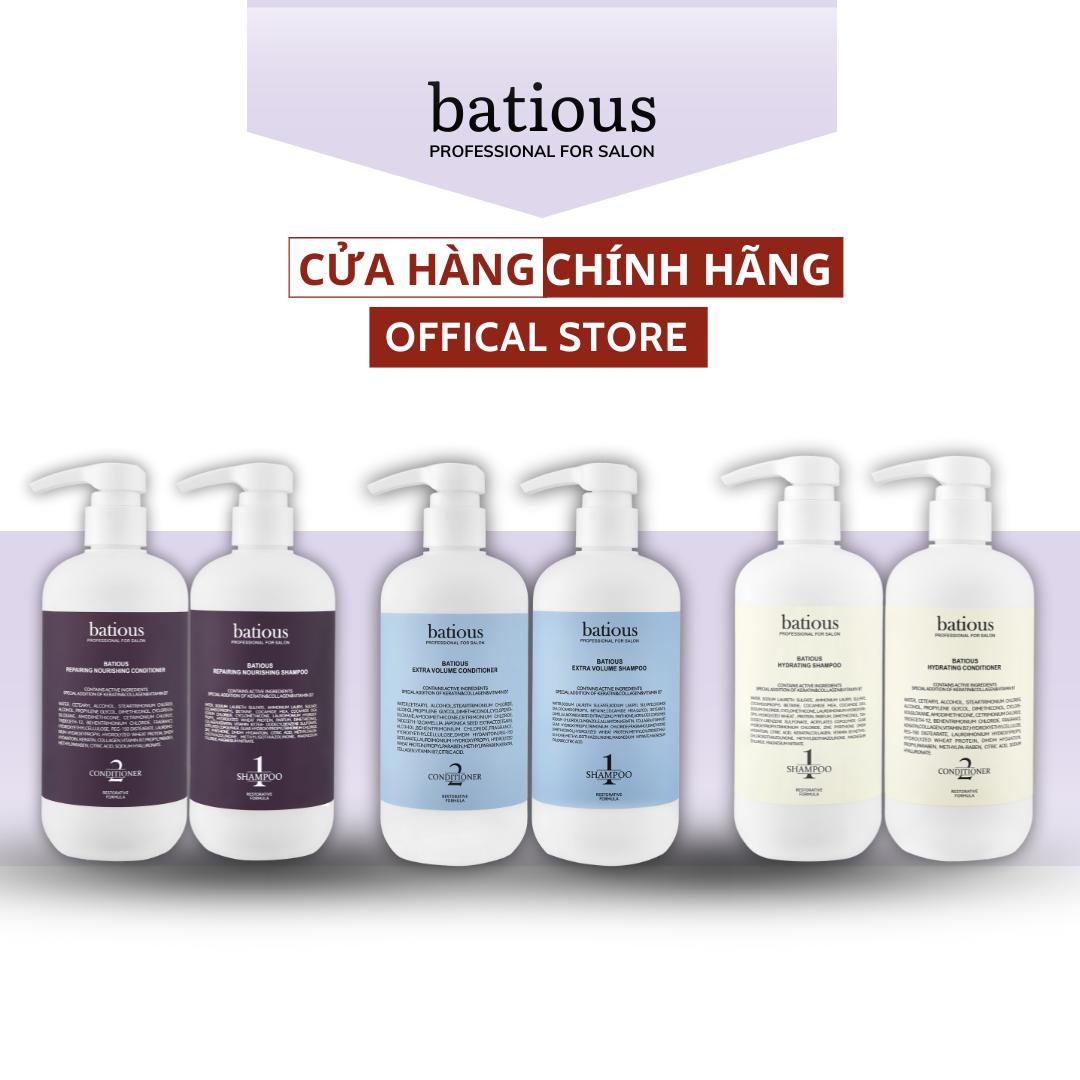 [MUA 1 TẶNG 2] Batious COMBO Dầu Gội & Xả Collagen Chính Hãng Chăm Sóc Tóc Women Men Dành Cho Tóc Khô Xơ Chẻ Ngọn Với Keratin Collagen Vitamin B7 [HÀNG CHÍNH HÃNG XUẤT VAT]