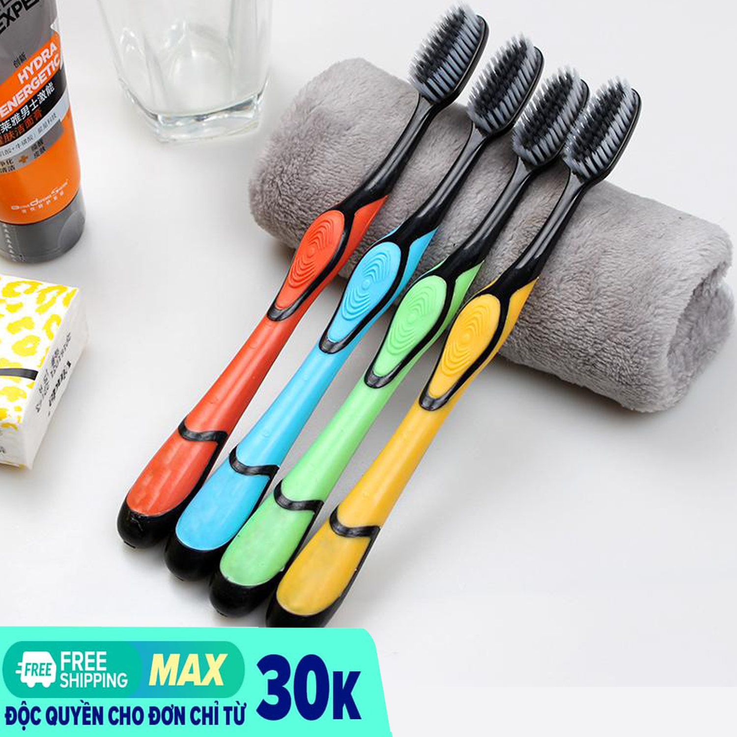 Bàn chải đánh răng - Combo 5-10 bàn chải than tre hoạt tính - Màu ngẫu nhiên, Bàn chải đánh răng lông mềm kháng khuẩn - Chất liệu an toàn tuyệt đối, mềm mịn không lo hư tổn