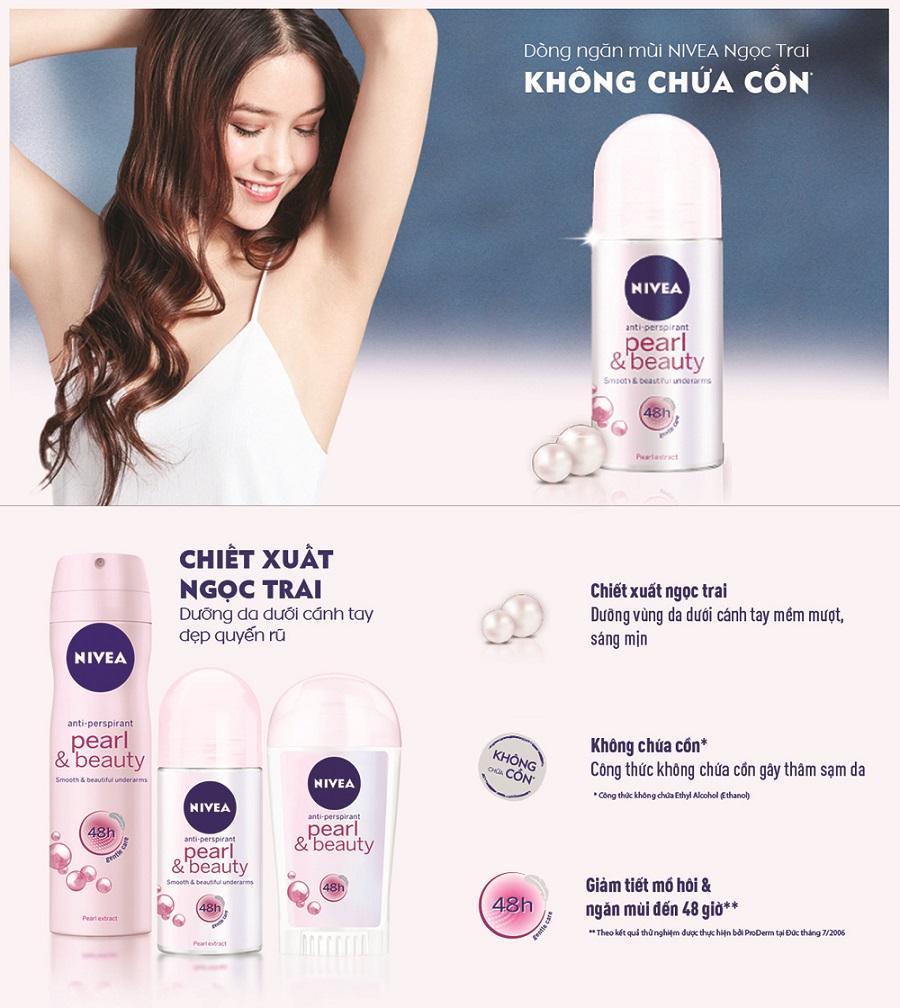 Lăn Ngăn Mùi Nivea Ngọc Trai Đẹp Quyến Rũ Loại 50ml