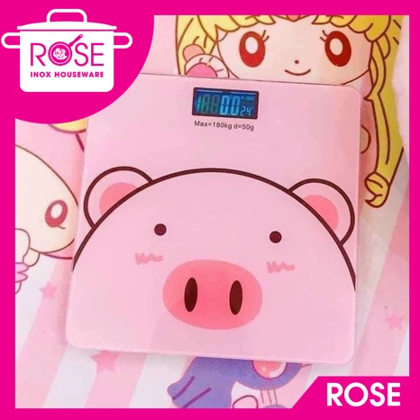 Cân heo điện tử, cân sức khoẻ hình heo hồng - gia dụng rose